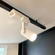 Golo 3-Phasen Power-LED Schienenstrahler in Weiß, dreh- und schwenkbar, ideal für Ausstellungsräume und Schaufenster.