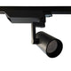 Golo 3-Phasen Power-LED Schienenstrahler mit drehbarem Gehäuse und 36° Abstrahlwinkel, ideal für Ausstellungen.