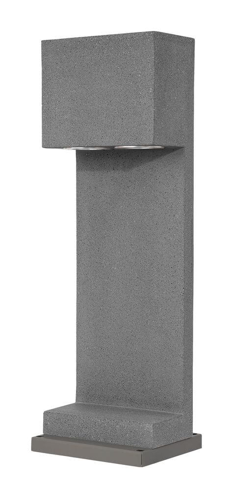 Grante Außenwegeleuchte GU10 Grau IP65 moderne Pollerleuchte aus Beton und Aluminium mit minimalistischem Design.