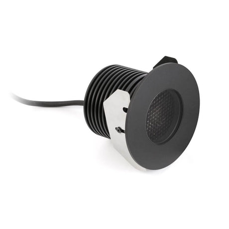 Grund Edelstahl LED Bodeneinbaustrahler 13W IP67 Schwarz für Gehwege und Außenbeleuchtung.