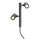 Gunnsy LED Leuchtenkopf Double Spot Anthrazit 8W 3000K mit zwei dimmbaren LED-Lampen für Außenbereich.