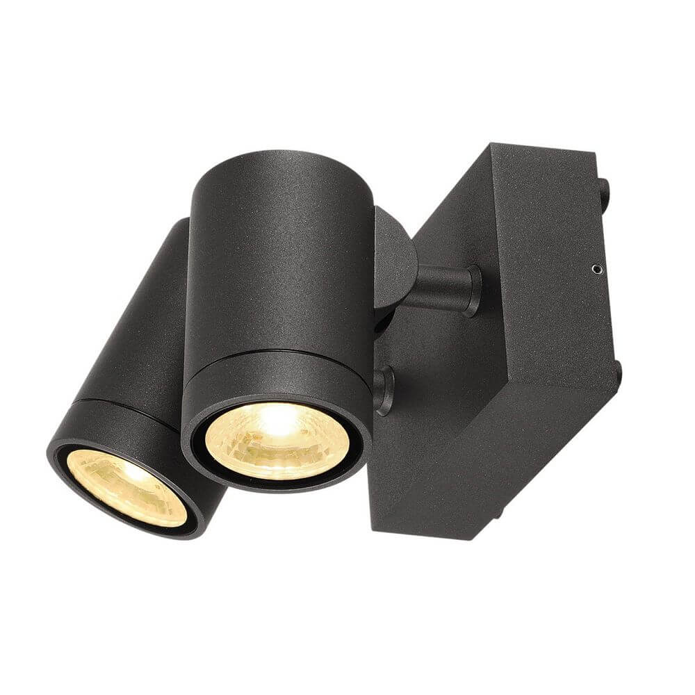 Gunnsy Wall LED Wandleuchte Anthrazit 2x8W 3000K mit zwei warmweißen Hochvolt-LEDs für den Außenbereich.
