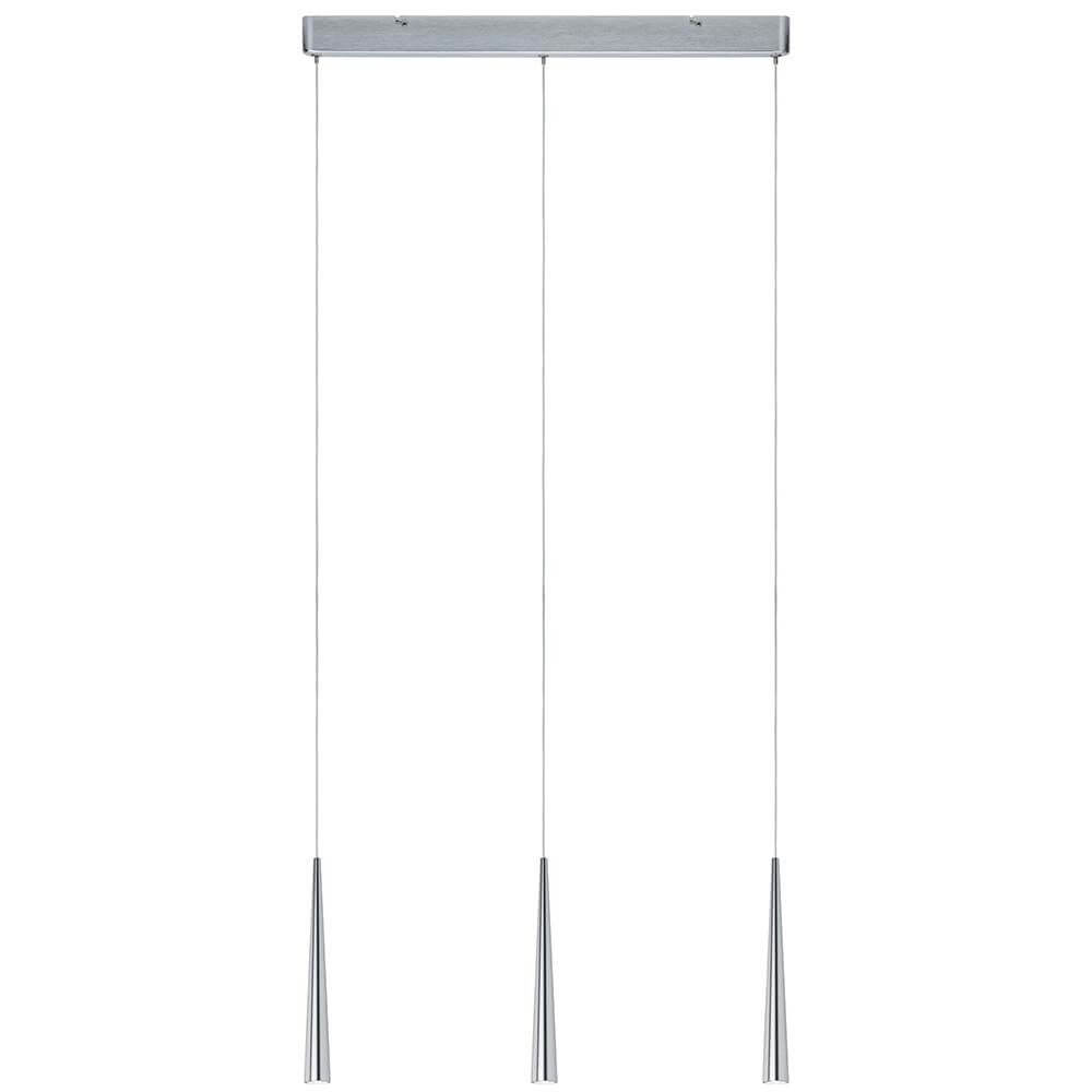 Gutta Pendelleuchte LED 3x7W Alu-Gebürstet mit verstellbaren Stoffkabeln und elegantem Design.