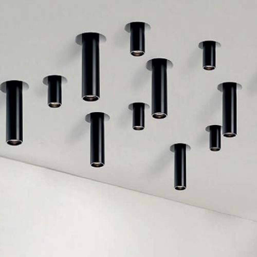 GU10 Einbau-Spot Gypsum Downlight Tube 33cm Schwarz