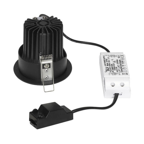 H-Light Reflector Black 12W 20° 2700K incl. driver & spring clip with LED driver and spring clip.