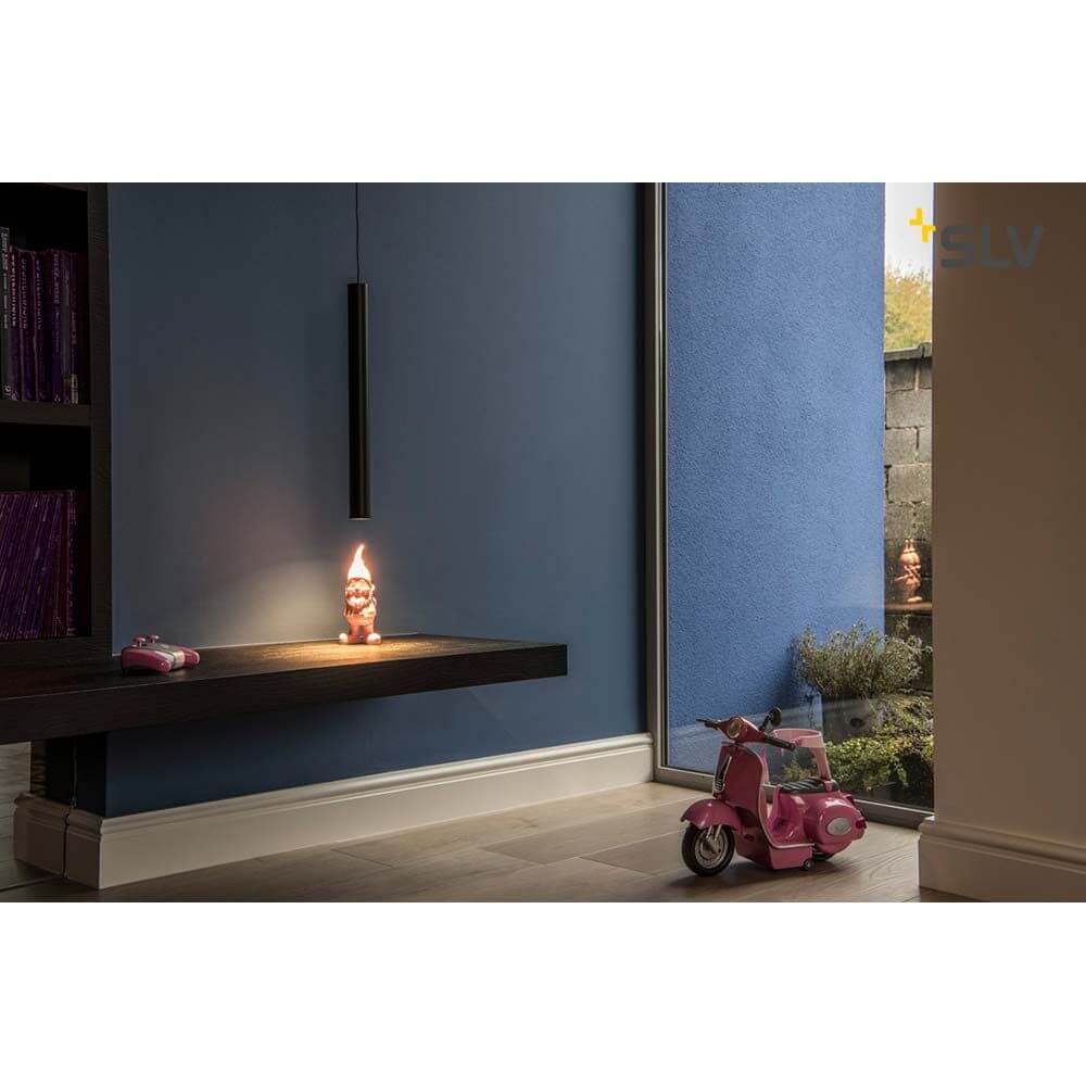Helia 45 Pendelleuchte LED 3000K Schwarz flache Rosette 9W