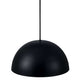 Hängelampe Ellen 30 Schwarz mit großem, runden Schirm für skandinavisches Design und angenehme Beleuchtung.