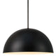 Hängelampe Ellen 30 Schwarz in minimalistischen skandinavischen Design mit großem, runden Schirm.