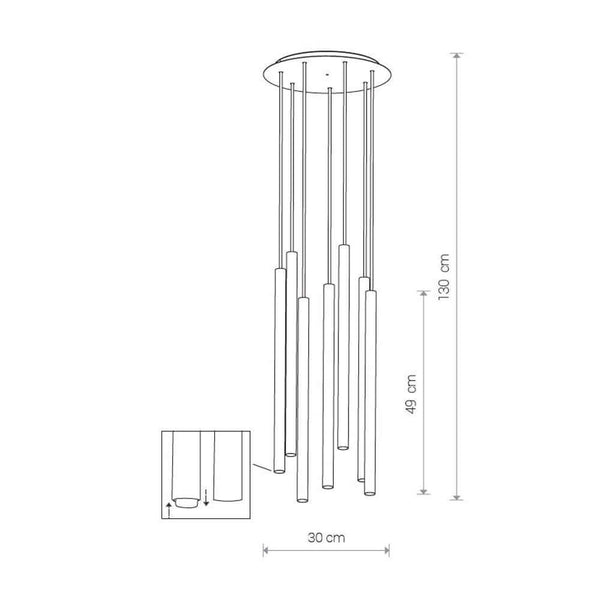 Pendelleuchte Laser 7-flg. Ø 30cm Weiß (2)