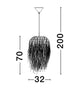 Hay Pendelleuchte E27 Ø 32cm Braun - technische Zeichnung mit Maßen 70cm Höhe und 32cm Durchmesser.