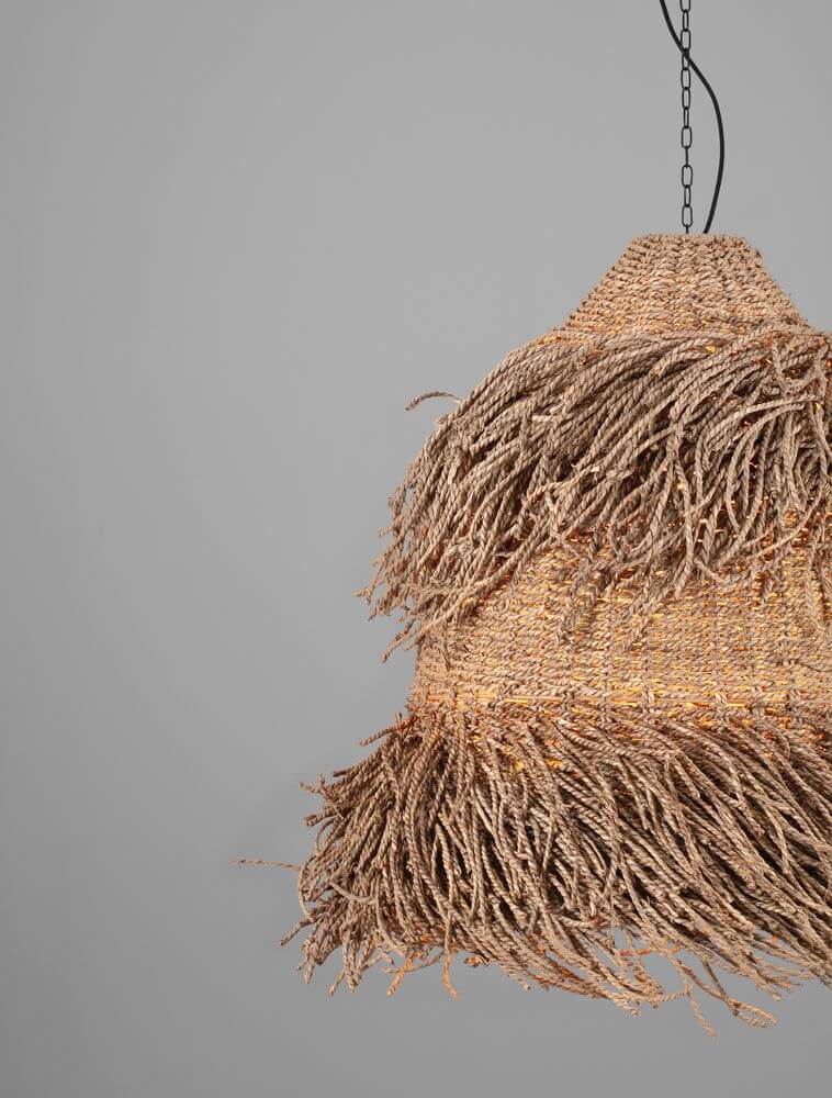 HAY Pendelleuchte E27 3xØ 80cm Braun im BOHO-Stil mit natürlichem Design und interessanter Form.