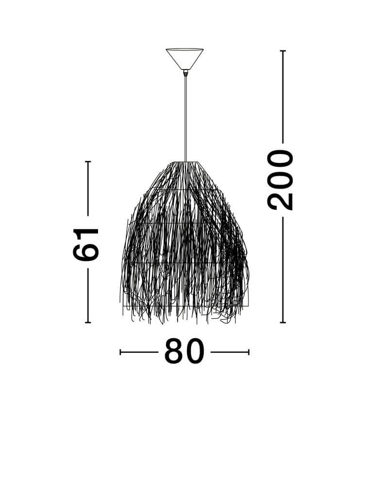 HAY Pendelleuchte E27 3xØ 80cm Braun mit stylischem, natürlichem Design und eleganten Maßen.