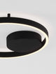 Hedra Deckenleuchte 2-flammig Ø 40cm 3000K in mattem Schwarz mit runder Form und filigranem Design.