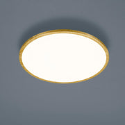 LED ceiling light Rack leaf gold in a round shape with a golden rim.