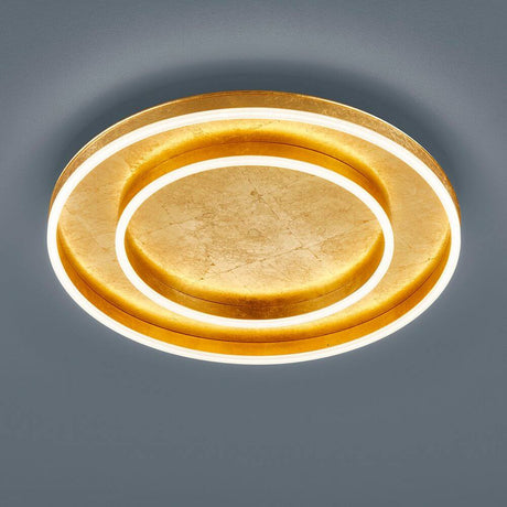 LED Deckenlampe Sona Blattgold - elegante dimmbare Ringleuchte in edlem Blattgold-Design.