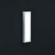 LED Wandaussenleuchte Scala IP44 Edelstahl an einer Wand installiert, modernes Design, edles Edelstahlfinish.