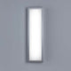 LED Wandaussenleuchte Scala IP44 Edelstahl in eleganter, moderner Ausführung an grauem Wandhintergrund.