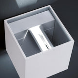 LED Außen-Wandleuchte Siri 44 - L IP54 in Weiß, moderne Wandbeleuchtung mit elegantem Design.