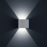 LED Außen-Wandleuchte Siri 44 - L IP54 Silbergrau