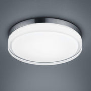 LED Bad-Deckenlampe Tana 1640lm IP44 von Helestra, runde Chrom-Deckenleuchte mit weißem Glas für das Badezimmer
