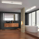 LED Bad Spiegelleuchte Loom 90cm 1710lm Schwarz Warmweiß in modernem Badezimmer-Design.
