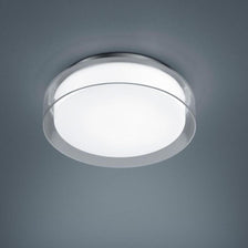 LED Badlampe Olvi 1020lm IP44 Deckenleuchte aus Klarglas und opalweißem Schirm für Badezimmer