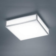 LED Deckenbadleuchte Zelo 1440lm IP44, quadratische Helestra Deckenleuchte mit Chromrahmen und satiniertem Glas