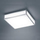 LED Deckenbadleuchte Zelo 1440lm IP44 - quadratische Deckenleuchte mit satinierter Glasabdeckung und verchromtem Rahmen.
