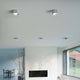 LED Deckenleuchte Dora Silberfarben-Matt an der Decke in modernem Raumdesign.