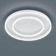LED Deckenleuchte Sona mit Dimmer 5100lm, Weiß – moderne runde Leuchte mit beleuchteten Acrylringen.