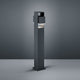 LED Pollerleuchte Isy IP54 Graphit in modernem Design auf grauem Hintergrund.