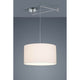 Pendelleuchte Certo Chrom, Schirm Chintz Weiß mit modernem Design und elegantem Chromfinish.