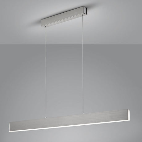 LED Suspension Nex nickel mat au design moderne, réglable en hauteur pour bureau ou salle à manger.