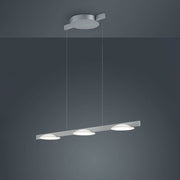 LED Pole pendant light in matte nickel is a modern dining table lamp in matte nickel, ideal for dining and meeting rooms.