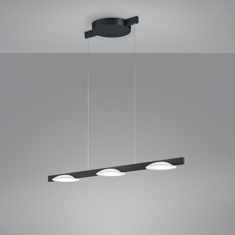 LED Suspension Pole noire au design moderne pour salle à manger et salles de conférence.