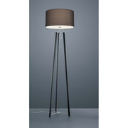 Floor lamp Certo 168cm shade chintz anthracite with modern design and 3 legs in elegant black.