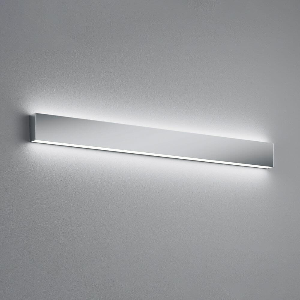 LED Wandlampe Vis IP44 Chrom an der Wand montiert, ideal für Badezimmer oder Eingangsbereiche.