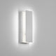 LED Wandleuchte Dex Weiß, Alu-Poliert an einer Wand montiert, dimmbar und mit drehbarem Design.