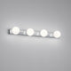 LED Bad-Wandlampe Lis 4-flammig Chrom mit satiniertem Opalglas in moderner Chrom-Optik.