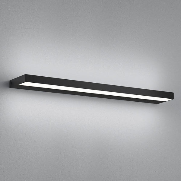 LED Wandleuchte Slate IP44 Schwarz, schlanke 60 cm LED-Wandleuchte mit Up- und Downlight für Bad, Küche und Flur