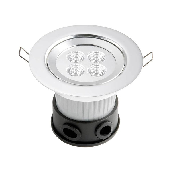 Hochwertiger High Power LED Deckeneinbaustrahler mit vier eingebauten Leuchten für effektive Raumbeleuchtung.