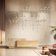 Panzeri Hilow LED pendant light in modern living environment with creative light installations.