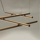 Panzeri Hilow LED pendant light with elegant, twisted brass and aluminum die-cast connections.