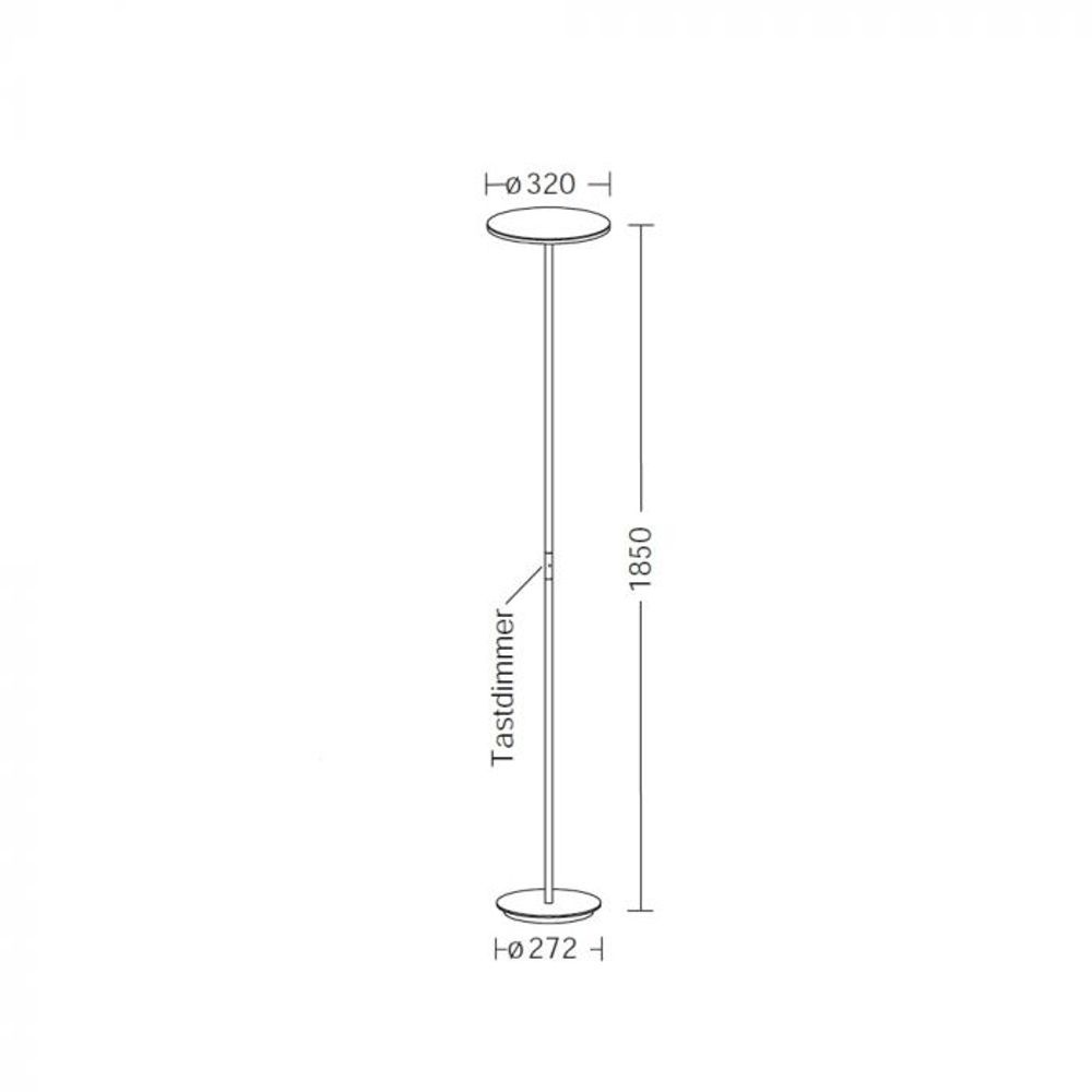 LED floodlight floor lamp PLANO platinum with touch dimmer