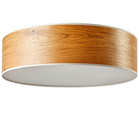 Holz-Deckenleuchte Discus Deutsche Eiche - schlichte Leuchte mit warmem Licht für Esstische und Wohnzimmer.