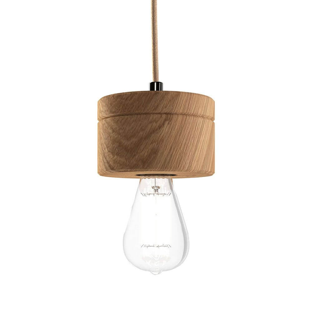 Houten hangende lamp Ø 11 cm in 3 soorten hout