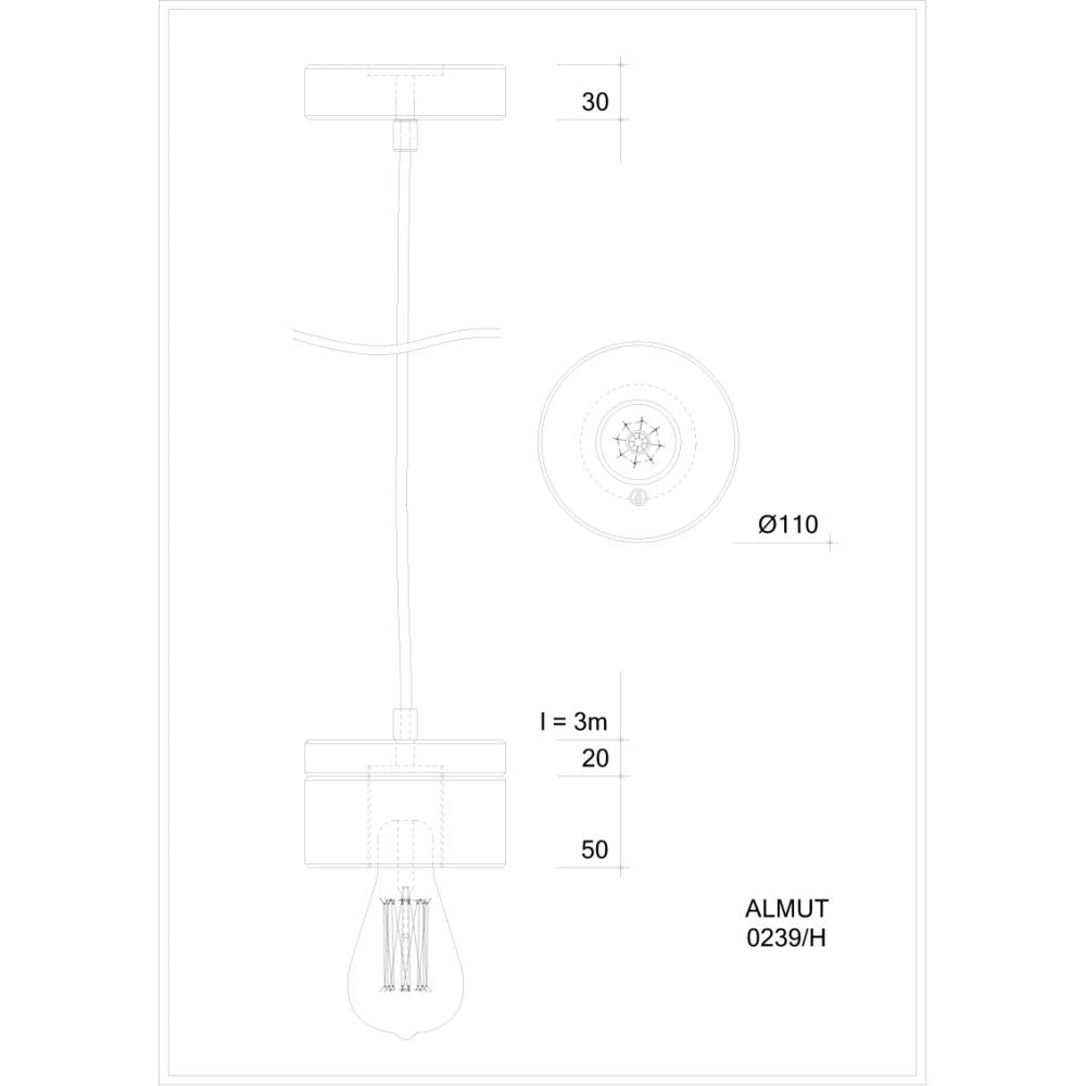 Wooden hanging lamp Ø 11cm in 3 types of wood