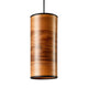 Holz-Hängelampe Nux Europäischer Nussbaum in zylindrischer Form mit Echtholzfurnier und elegantem Design.