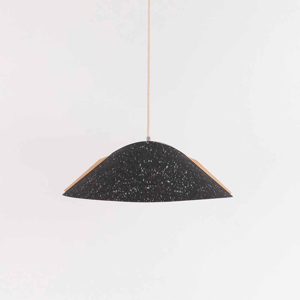 Lámpara colgante de madera con pantalla Ø 62cm cónica