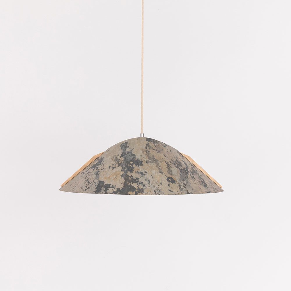 Lámpara colgante de madera con pantalla Ø 62cm cónica